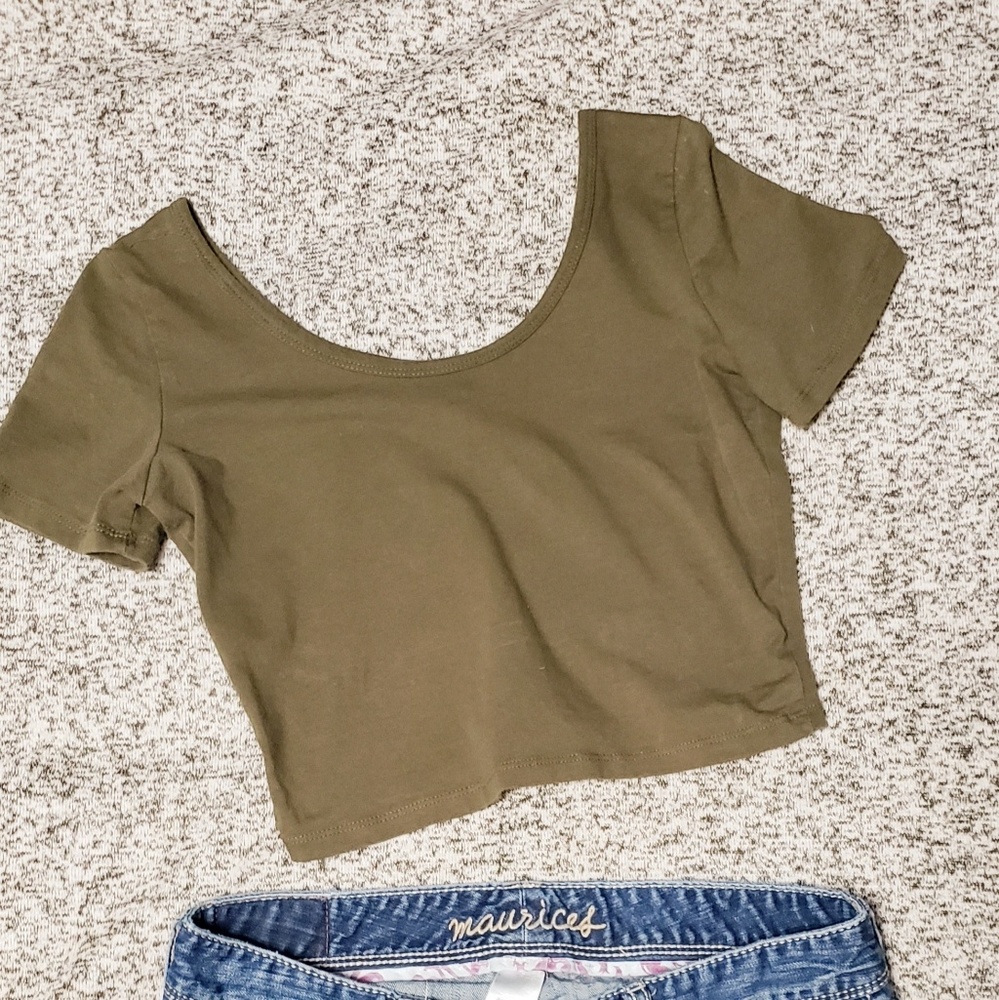 Green Crop Top